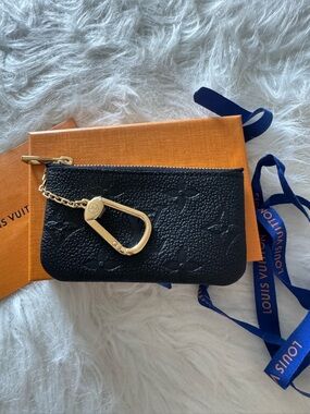Louis Vuitton Key Pouch Small NWT 
Black Monogram Empreinte Leather